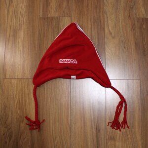 Team Canada Olympic 2005 HBC Red Trapper Hat Adult Hudsons Bay Winter Faux Fur